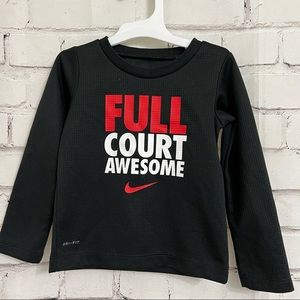 Nike Boys Full Court Awesome Graphic Waffle Long Sleeve Tee Lightweight Dri Fit